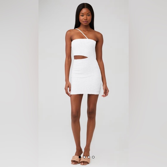 Amanda Uprichard Dresses & Skirts - New Amanda Uprichard Brinley White Sequin Cut Out Mini Dress size XS